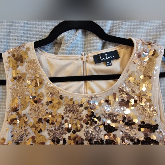 Lulu's Cheers Rose Gold Sequin Sleeveless Bodycon Dress XL - Picture 2 of 11
